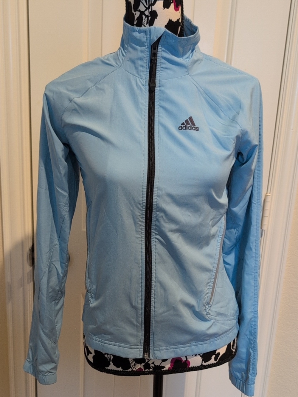 adidas Women's Sky Blue Full-Zip Running Jacket Size XS